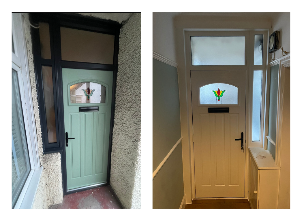 Grey Composite Door with grey pvcu frames